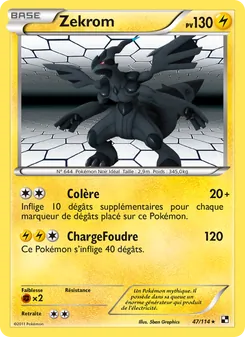 Carte Zekrom 47/114 – Noir & Blanc