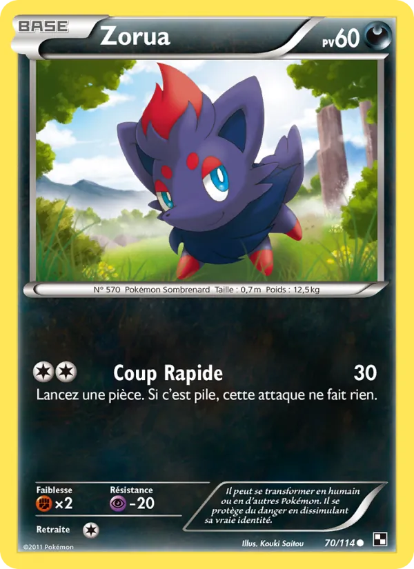 Carte Zorua 70/114 – Noir & Blanc