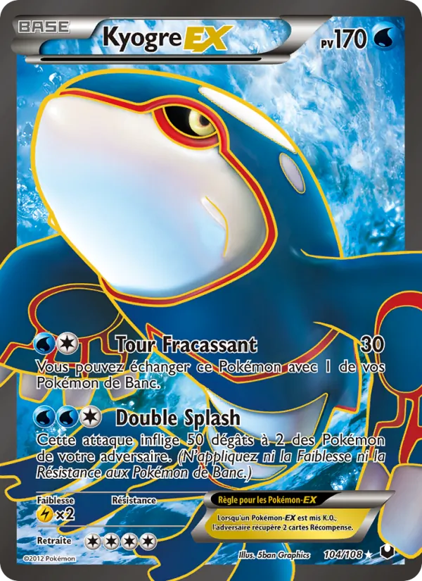 Carte Kyogre-EX 104/108 – Explorateurs Obscurs