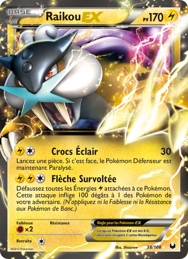 Carte Raikou-EX 38/108 – Explorateurs Obscurs