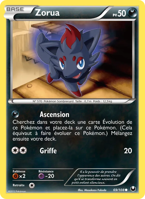 Carte Zorua 69/108 – Explorateurs Obscurs