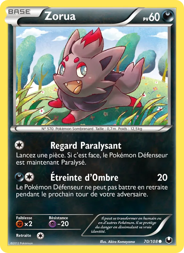 Carte Zorua 70/108 – Explorateurs Obscurs