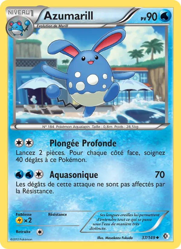 Carte Azumarill 37/149 – Frontières Franchies