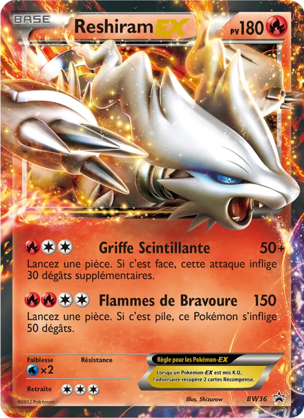 Carte Reshiram ex BW36 – Promo BW