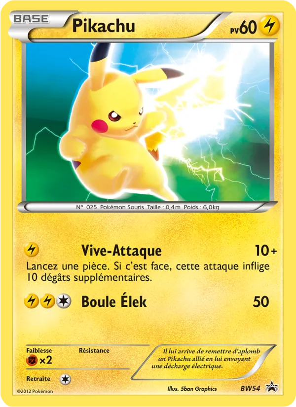 Carte Pikachu BW54 – Promo BW