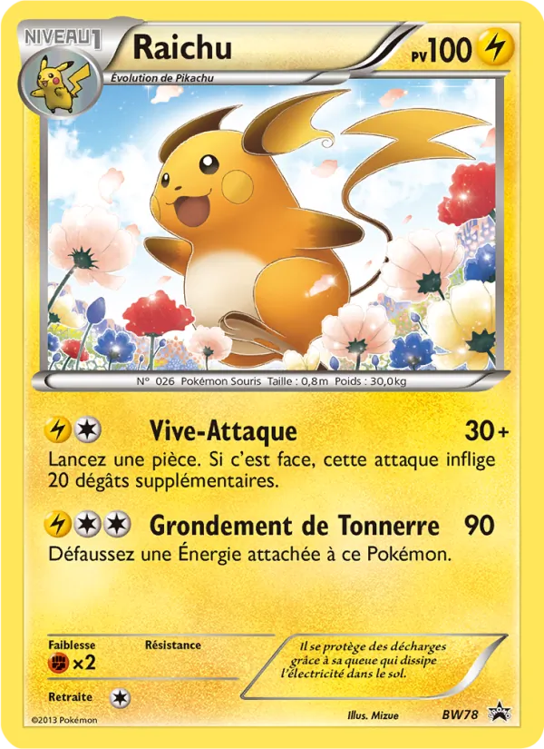 Carte Raichu BW78 – Promo BW