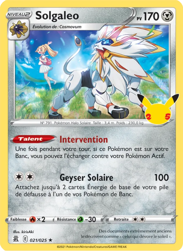 Carte Solgaleo 21/25 – Célébrations