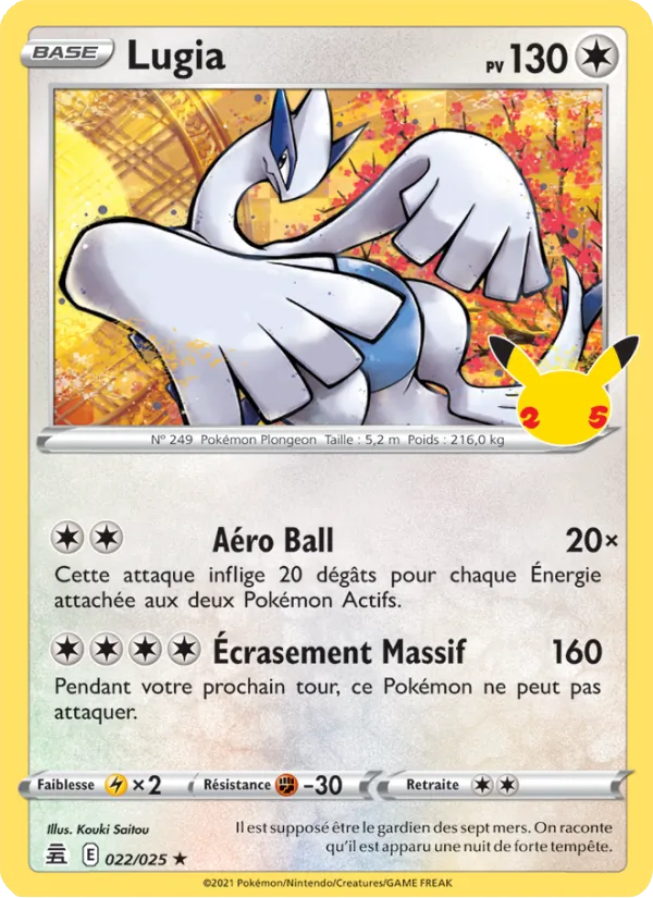 Carte Lugia 22/25 – Célébrations