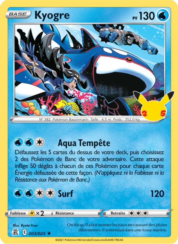 Carte Kyogre 3/25 – Célébrations