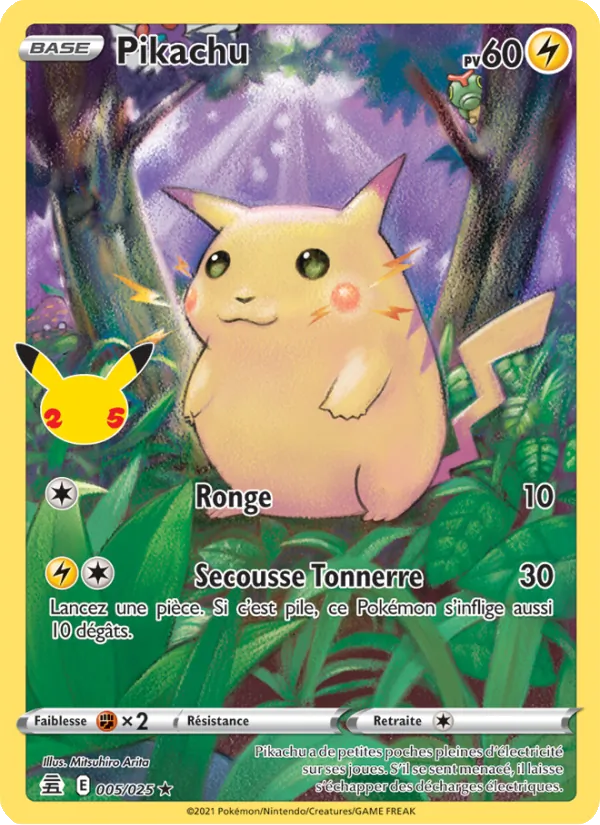 Carte Pikachu 5/25 – Célébrations