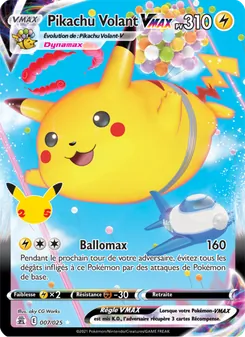 Carte Pikachu Volant VMAX 7/25 – Célébrations