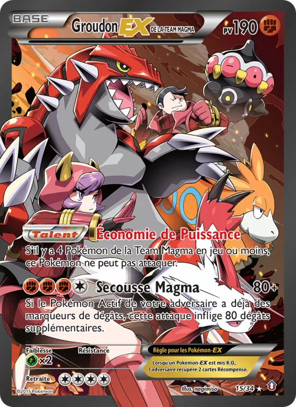 Carte Groudon-EX de la Team Magma 15/34 – Double Danger