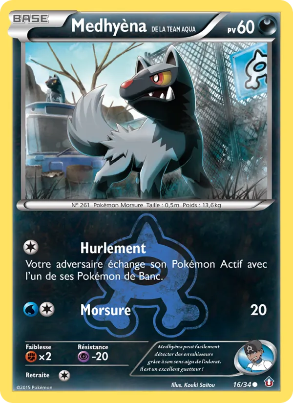 Carte Medhyèna de la Team Aqua 16/34 – Double Danger