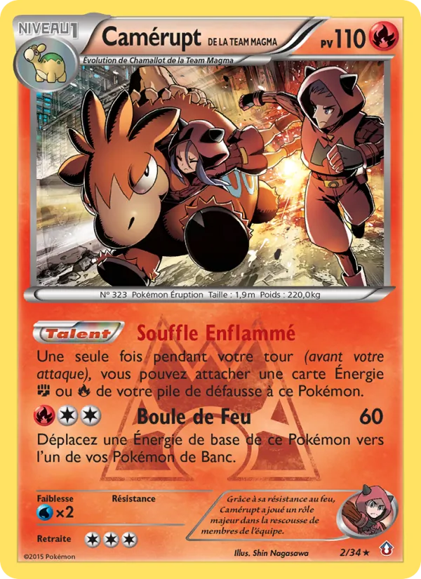Carte Camérupt de la Team Magma 2/34 – Double Danger