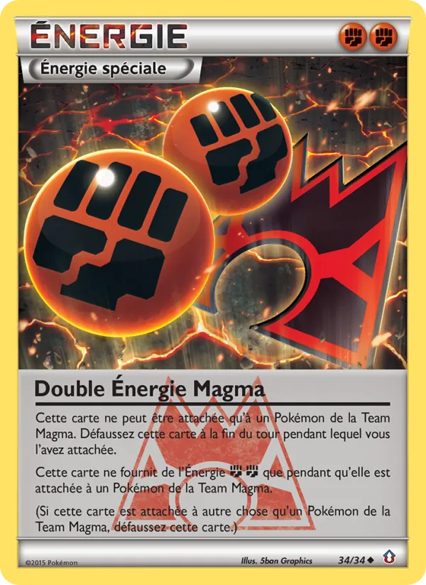 Carte Double Énergie Magma 34/34 – Double Danger