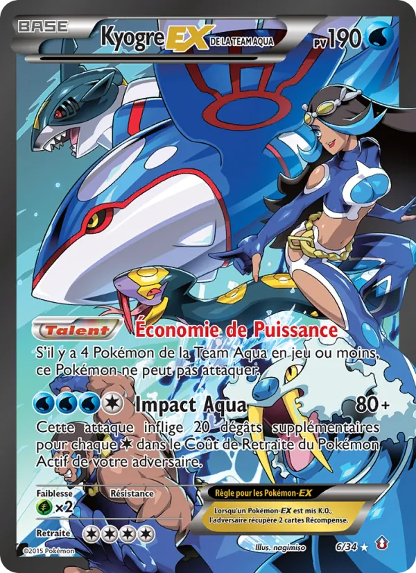 Carte Kyogre-EX de la Team Aqua 6/34 – Double Danger