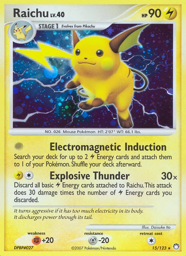 Carte Raichu 15/123 – Trésors Mystérieux