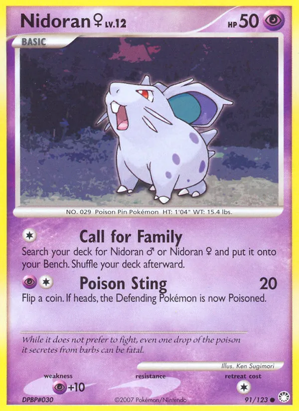 Carte Nidoran♀ 91/123 – Trésors Mystérieux