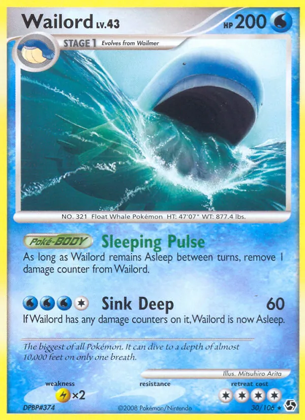 Carte Wailord 30/106 – Duels au sommet