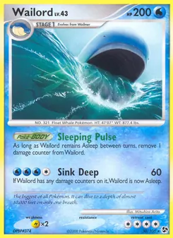 Carte Wailord 30/106 – Duels au sommet