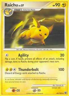 Carte Raichu 45/100 – Aube Majestueuse