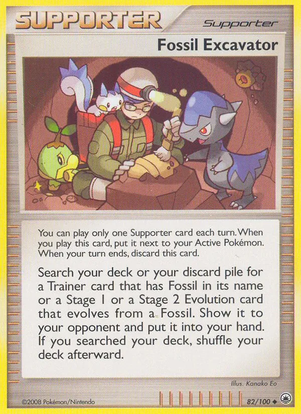 Carte Excavateur de fossiles 82/100 – Aube Majestueuse