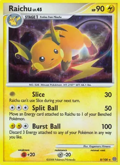 Carte Raichu 8/100 – Tempête