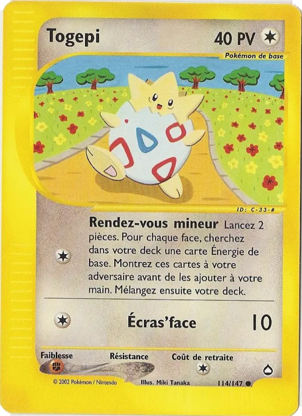 Carte Togepi 114/147 – Aquapolis