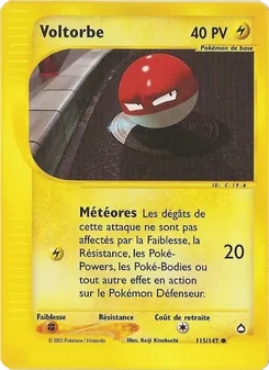 Carte Voltorbe 115/147 – Aquapolis