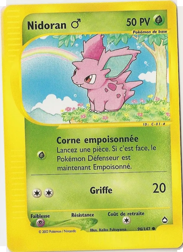 Carte Nidoran ♂ 96/147 – Aquapolis