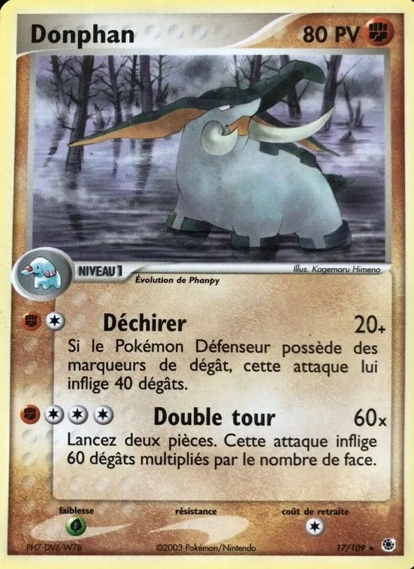 Carte Donphan 17/109 – EX Rubis & Saphir