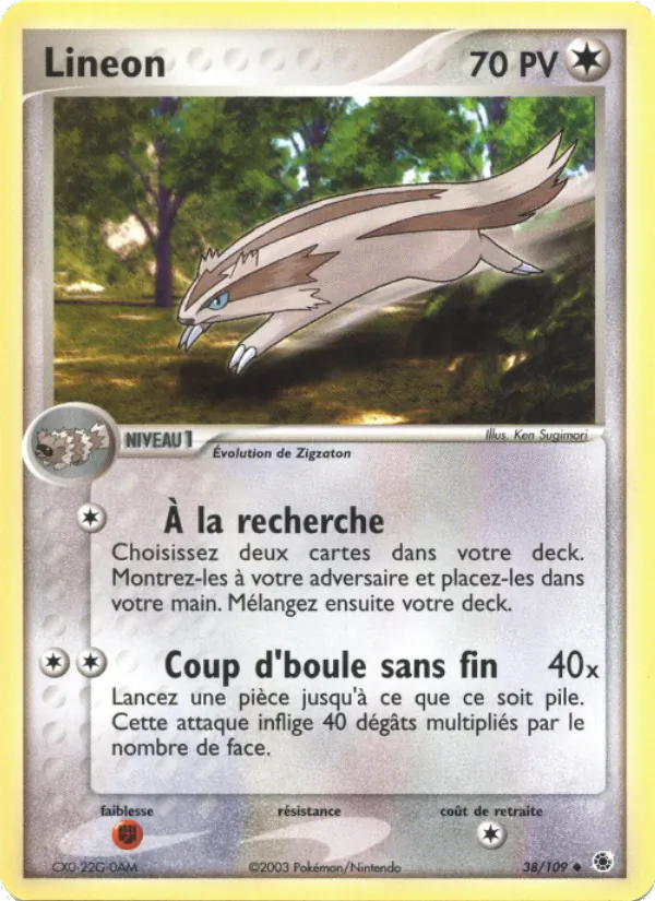 Carte Linéon 38/109 – EX Rubis & Saphir