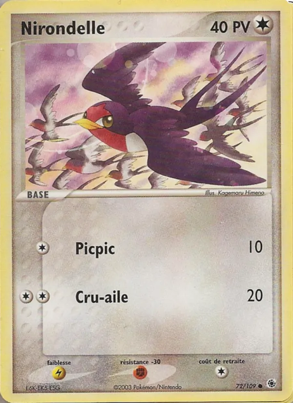 Carte Nirondelle 72/109 – EX Rubis & Saphir