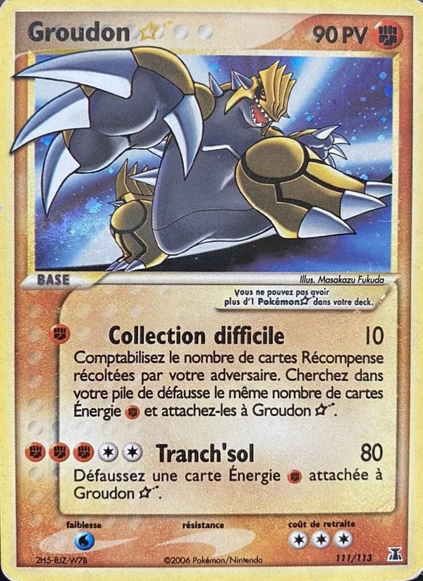 Carte Groudon ☆ 111/113 – EX Espèces Delta
