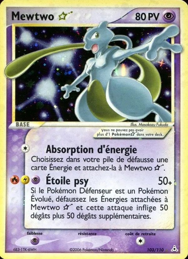 Carte Mewtwo ☆ 103/110 – EX Fantômes Holon