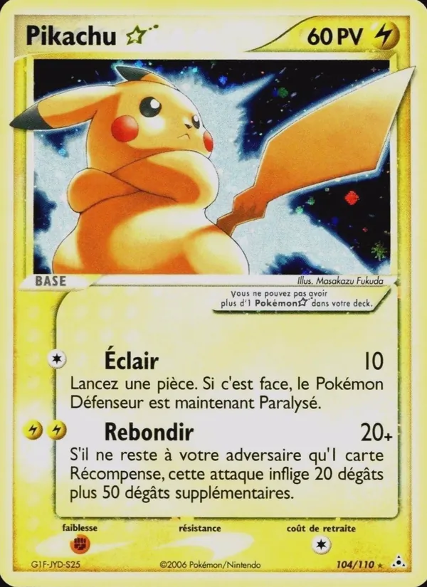Carte Pikachu ☆ 104/110 – EX Fantômes Holon