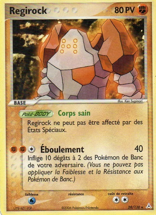 Carte Regirock 28/110 – EX Fantômes Holon
