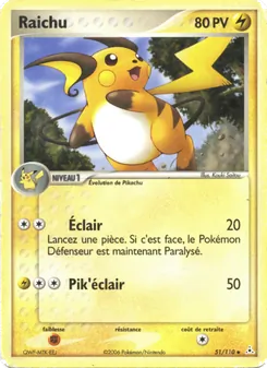 Carte Raichu 51/110 – EX Fantômes Holon