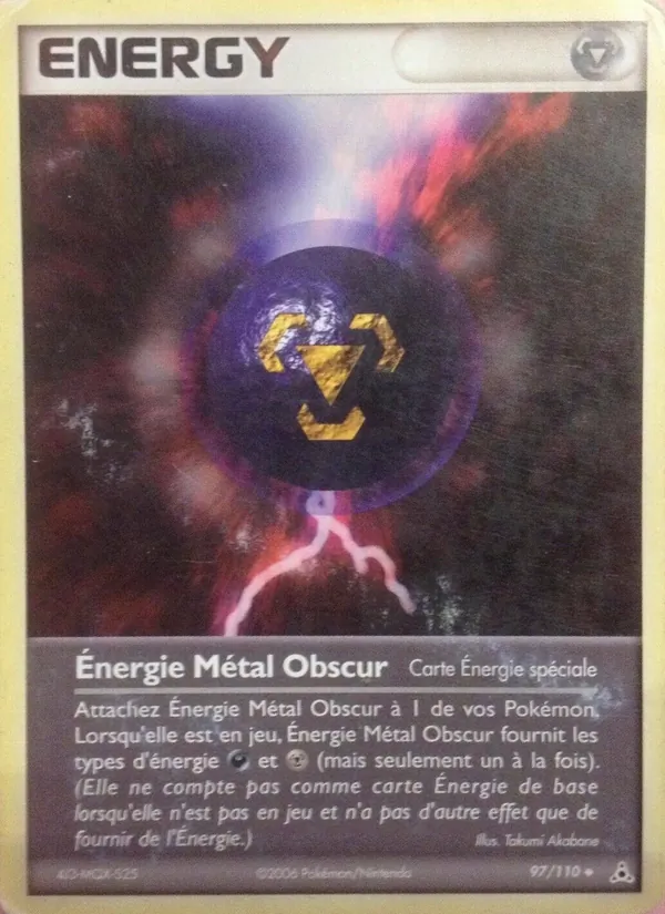 Carte Énergie Métal Obscur 97/110 – EX Fantômes Holon