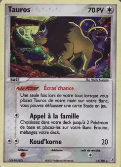 Carte Tauros 12/100 – EX Gardiens de Cristal