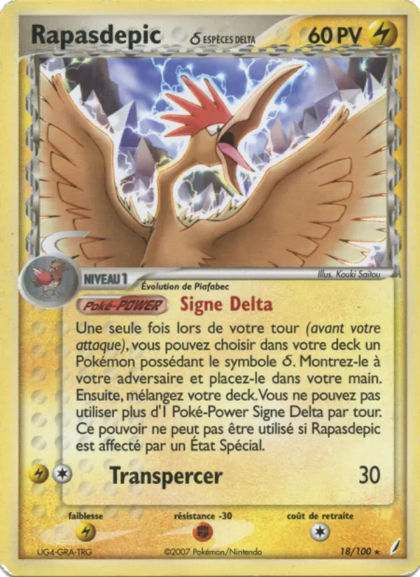 Carte Rapasdepic δ 18/100 – EX Gardiens de Cristal