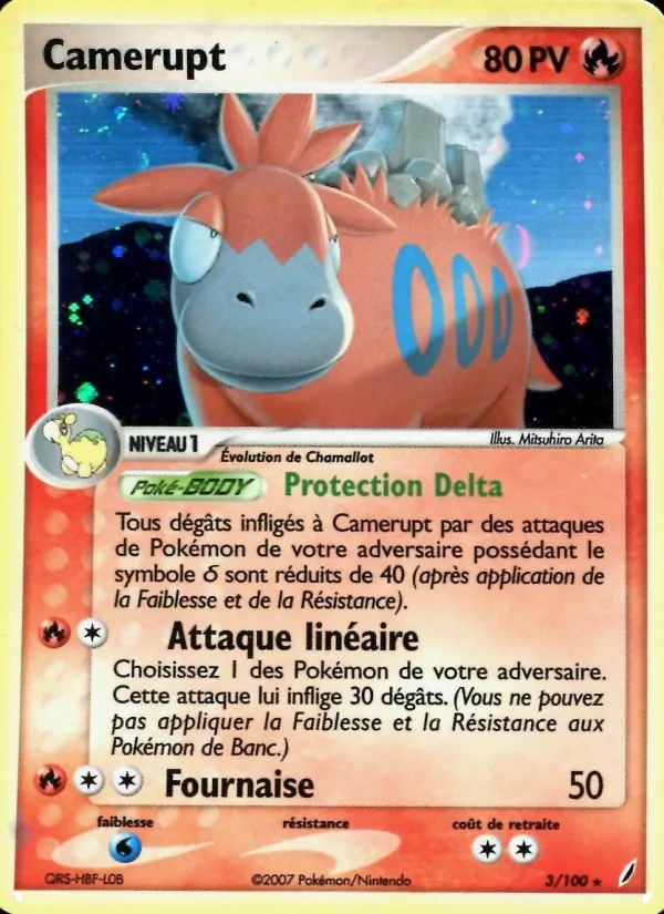 Carte Camérupt 3/100 – EX Gardiens de Cristal