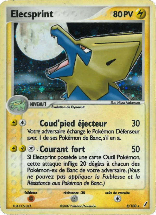 Carte Élecsprint 8/100 – EX Gardiens de Cristal