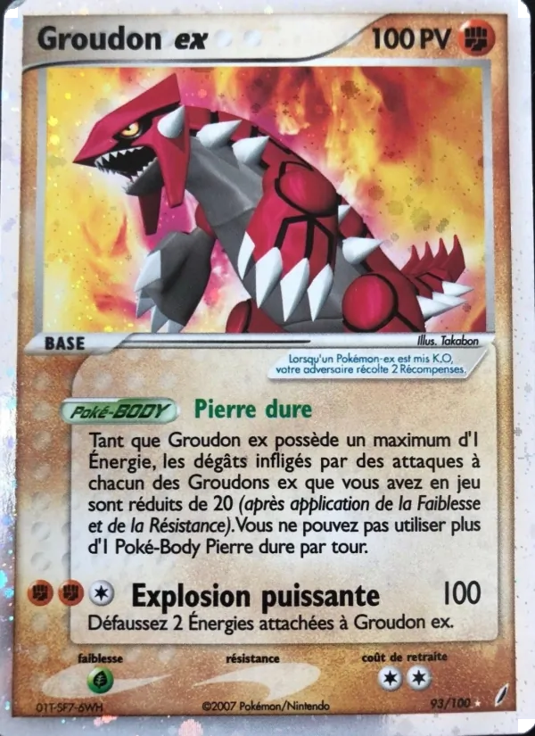 Carte Groudon ex 93/100 – EX Gardiens de Cristal