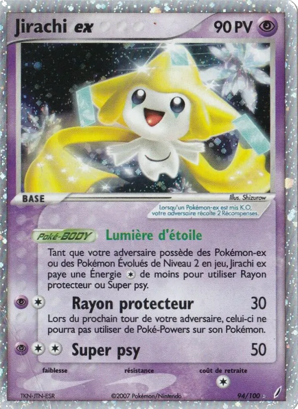 Carte Jirachi ex 94/100 – EX Gardiens de Cristal