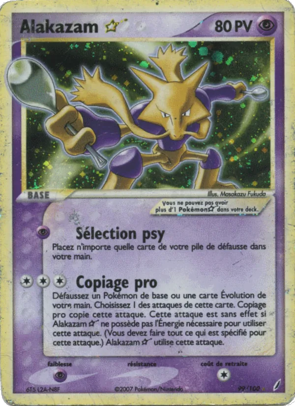 Carte Alakazam ☆ 99/100 – EX Gardiens de Cristal