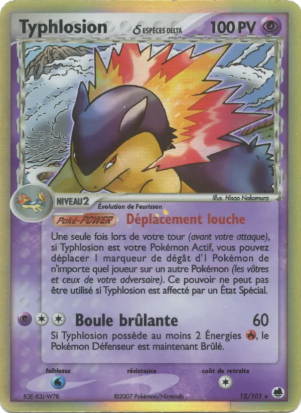Carte Typhlosion δ 12/101 – EX Île des Dragons