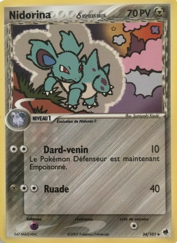 Carte Nidorina δ 34/101 – EX Île des Dragons