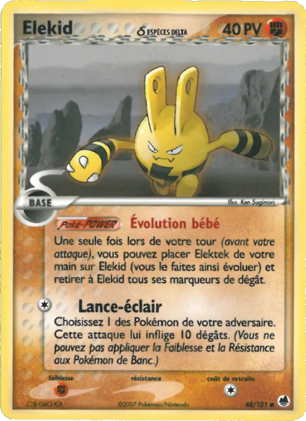 Carte Elekid δ 48/101 – EX Île des Dragons