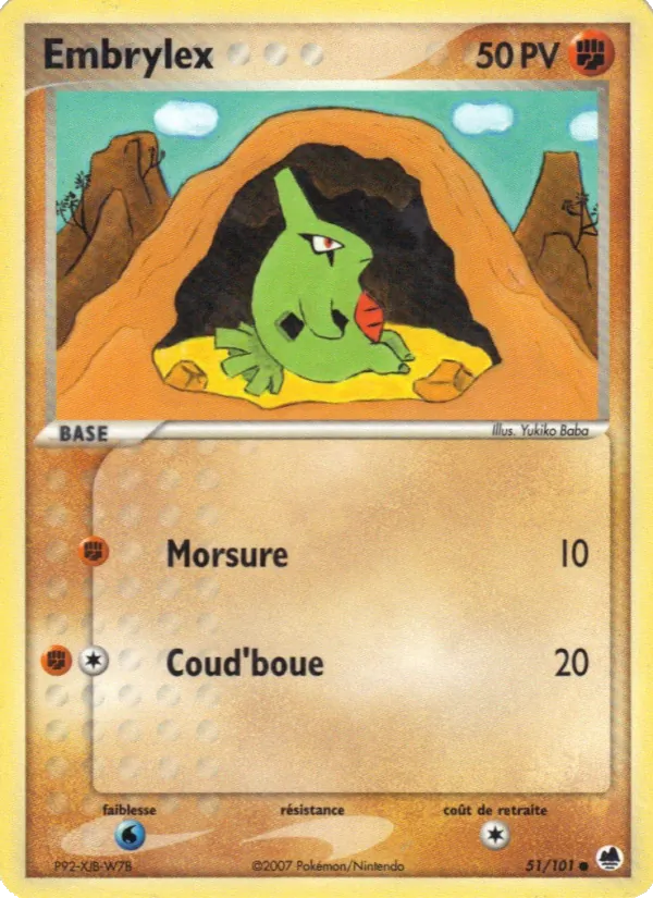 Carte Embrylex 51/101 – EX Île des Dragons